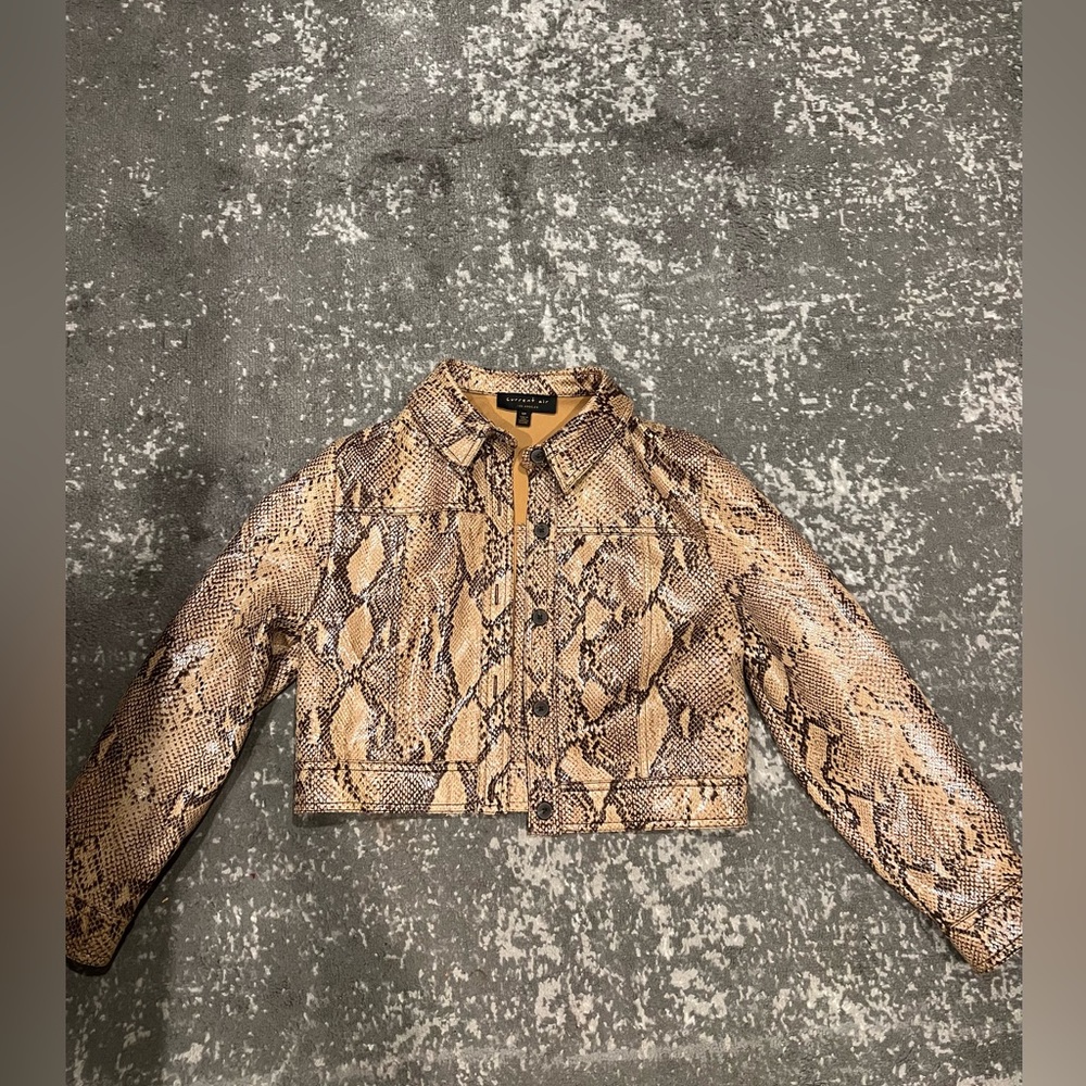 Current air snakeskin leather jacket
